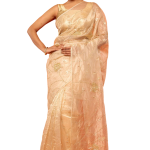 Ivory And Gold Titana Tissue Saree | All Over Aari, Katori & Zardozi Jaal Work | Jaipurio Luxury Collection